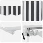 vidaXL Tenda Retrattile Antracite e Bianco 350x200 cm vidaXL Tenda Retrattile Antracite e Bianco 350x200 cm