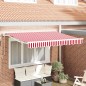 vidaXL Tenda Retrattile Rosso e Bianco 350x200 cm vidaXL Tenda Retrattile Rosso e Bianco 350x200 cm