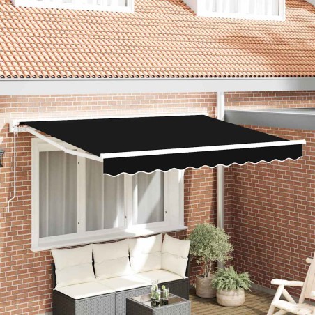 vidaXL Tenda Retrattile Nero 350x200 cm