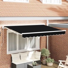vidaXL Tenda Retrattile Nero 350x200 cm