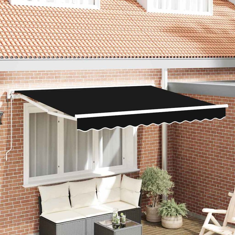 vidaXL Tenda Retrattile Nero 350x200 cm vidaXL Tenda Retrattile Nero 350x200 cm