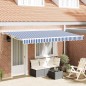vidaXL Tenda Retrattile Blu e Bianco 400x200 cm Alluminio vidaXL Tenda Retrattile Blu e Bianco 400x200 cm Alluminio