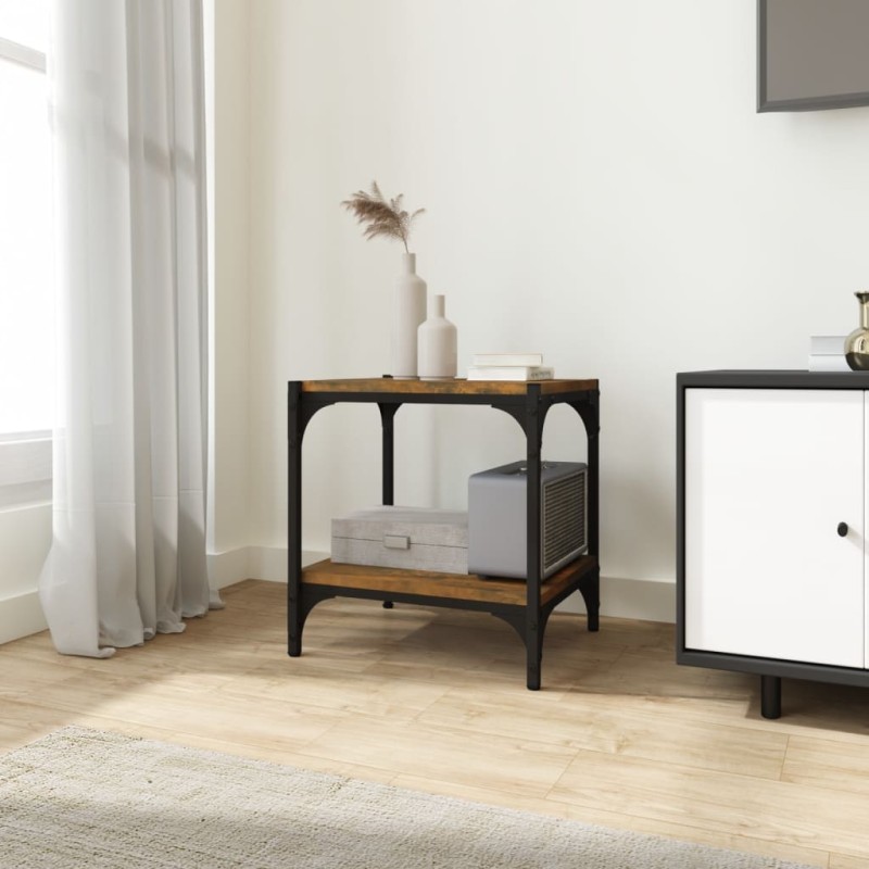 vidaXL Mobile TV Rovere Fumo 40x33x41 cm Legno Multistrato e Acciaio vidaXL Mobile TV Rovere Fumo 40x33x41 cm Legno Multistrato e Acciaio
