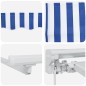 vidaXL Tenda Retrattile Rigato Blu e Bianco vidaXL Tenda Retrattile Rigato Blu e Bianco