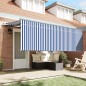 vidaXL Tenda Retrattile Blu e Bianco Antracite 400 x 200 cm vidaXL Tenda Retrattile Blu e Bianco Antracite 400 x 200 cm
