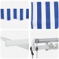 vidaXL Tenda Retrattile Blu e Bianco 400 x 200 cm Metallo & Tessuto vidaXL Tenda Retrattile Blu e Bianco 400 x 200 cm Metallo & Tessuto