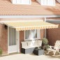 vidaXL Tenda Retrattile Giallo e Bianco 400x200 cm vidaXL Tenda Retrattile Giallo e Bianco 400x200 cm