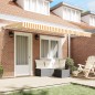 vidaXL Tenda Retrattile Giallo e Bianco 400x200 cm vidaXL Tenda Retrattile Giallo e Bianco 400x200 cm