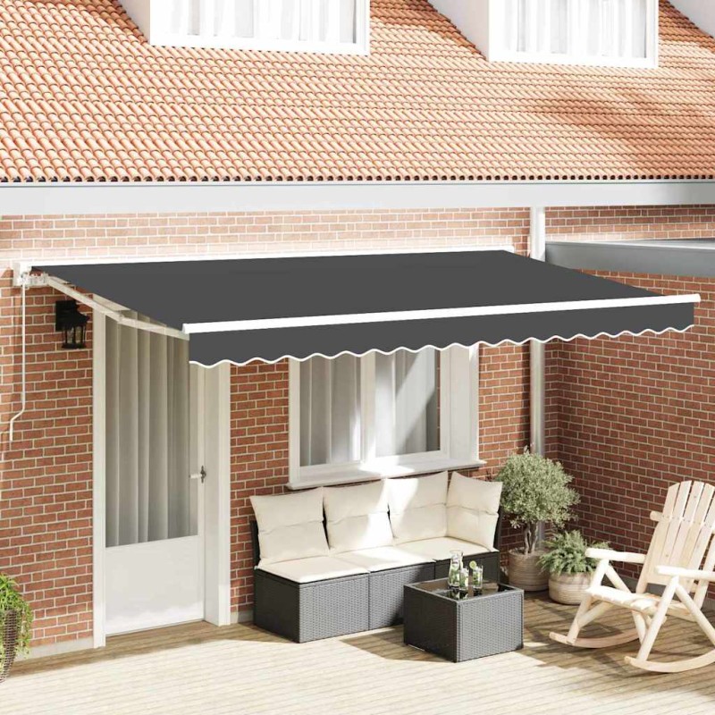 vidaXL Tenda Retrattile Antracite 400x200 cm Tessuto e Poliestere vidaXL Tenda Retrattile Antracite 400x200 cm Tessuto e Poliestere