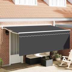 vidaXL Tenda Retrattile Antracite Bianco Grigio