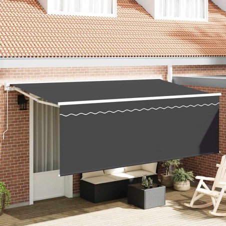 vidaXL Tenda Retrattile Antracite Bianco Grigio