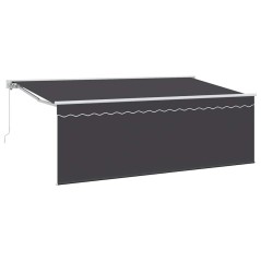 vidaXL Tenda Retrattile Antracite Bianco Grigio