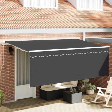 vidaXL Tenda Retrattile Antracite Bianco Grigio