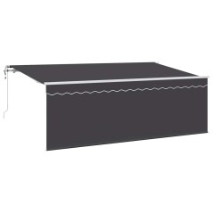 vidaXL Tenda Retrattile Antracite Bianco Grigio