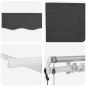 vidaXL Tenda Retrattile Antracite Bianco Grigio vidaXL Tenda Retrattile Antracite Bianco Grigio