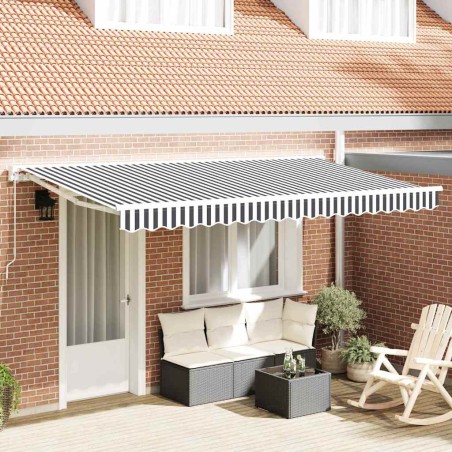 vidaXL Tenda Retrattile Antracite e Bianco 400x200 cm