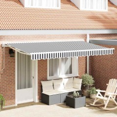 vidaXL Tenda Retrattile Antracite e Bianco 400x200 cm
