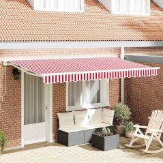 vidaXL Tenda Retrattile Rosso e Bianco 400x200 cm