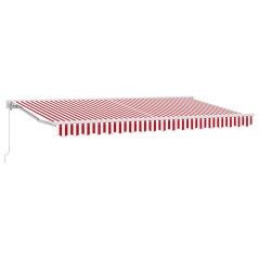 vidaXL Tenda Retrattile Rosso e Bianco 400x200 cm