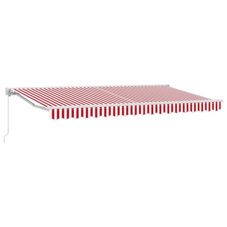 vidaXL Tenda Retrattile Rosso e Bianco 400x200 cm