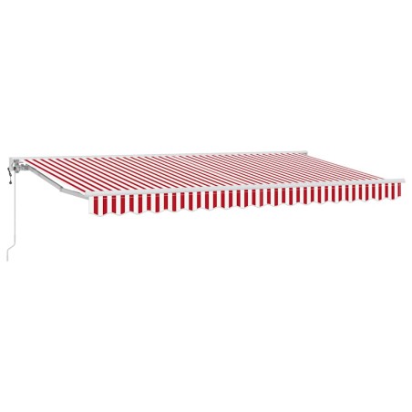 vidaXL Tenda Retrattile Rosso e Bianco 400x200 cm Alluminio