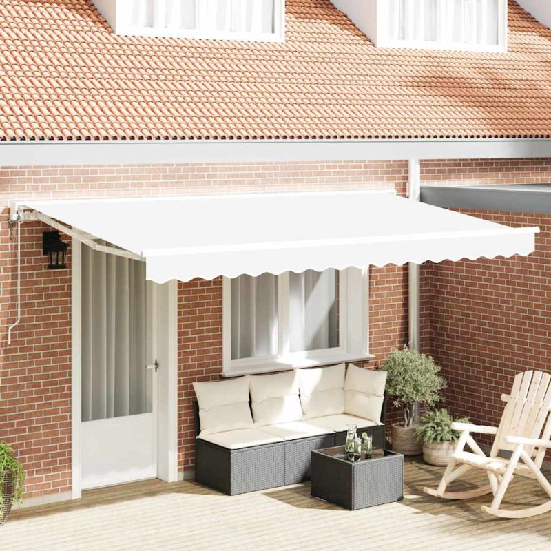 vidaXL Tenda Retrattile Bianco 400x200 cm vidaXL Tenda Retrattile Bianco 400x200 cm