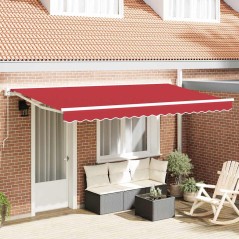 vidaXL Tenda Retrattile Rosso 400x200 cm Tessuto e Poliestere