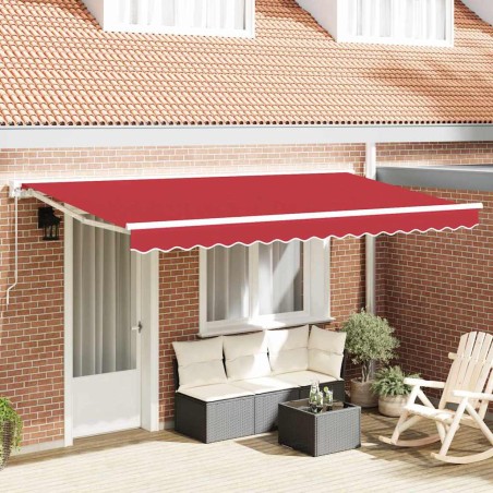 vidaXL Tenda Retrattile Rosso 400x200 cm Tessuto e Poliestere