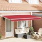 vidaXL Tenda Retrattile Rosso 400x200 cm Tessuto e Poliestere