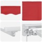vidaXL Tenda Retrattile Rosso 400x200 cm Tessuto e Poliestere