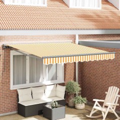 vidaXL Tenda Retrattile Giallo e Bianco 300x250 cm
