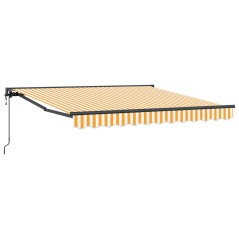 vidaXL Tenda Retrattile Giallo e Bianco 300x250 cm