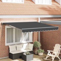 vidaXL Tenda Retrattile Antracite 300x250 cm Poliestere e Alluminio