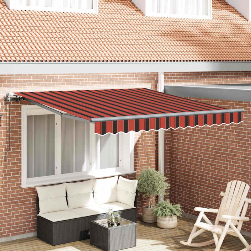 vidaXL Tenda da sole automatica retrattile Arancione e Marrone, 300x250 cm vidaXL Tenda da sole automatica retrattile Arancione e Marrone, 300x250 cm