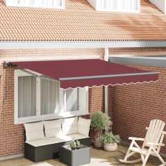 vidaXL Tenda Retrattile Rosso Borgogna 300x250 cm Poliestere