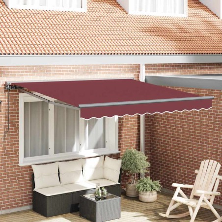 vidaXL Tenda Retrattile Rosso Borgogna 300x250 cm Poliestere