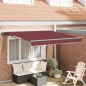 vidaXL Tenda Retrattile Rosso Borgogna 300x250 cm Poliestere e Metallo vidaXL Tenda Retrattile Rosso Borgogna 300x250 cm Poliestere e Metallo