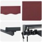 vidaXL Tenda Retrattile Rosso Borgogna 300x250 cm Poliestere e Metallo vidaXL Tenda Retrattile Rosso Borgogna 300x250 cm Poliestere e Metallo