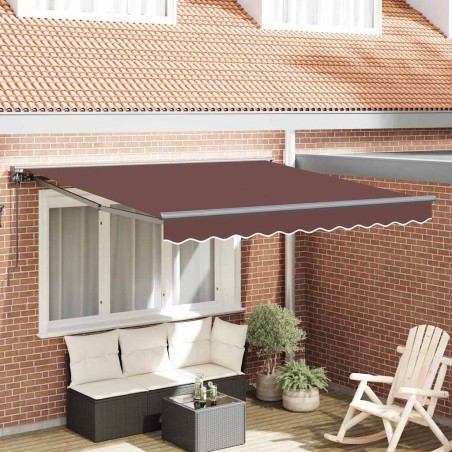 vidaXL Tenda Retrattile Marrone 300x250 cm Poliestere