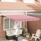vidaXL Tenda Retrattile Striscia Rossa e Bianca 300x250 cm Metallo