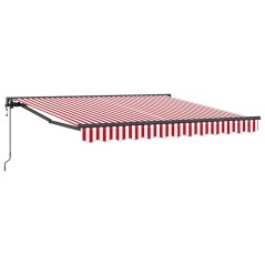 vidaXL Tenda Retrattile Striscia Rossa e Bianca 300x250 cm Metallo