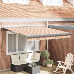 vidaXL Tenda da sole automatica e retrattile a strisce multicolori 300x250 cm