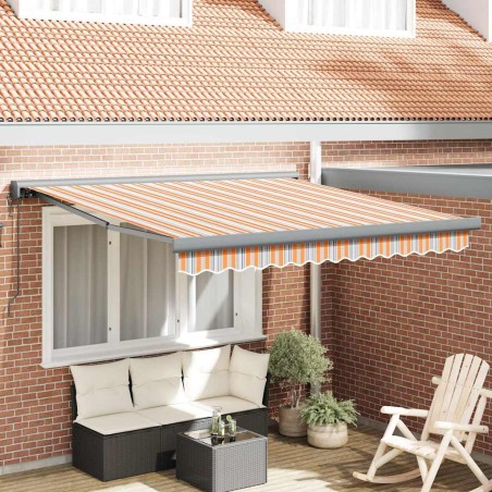vidaXL Tenda da sole automatica e retrattile a strisce multicolori 300x250 cm