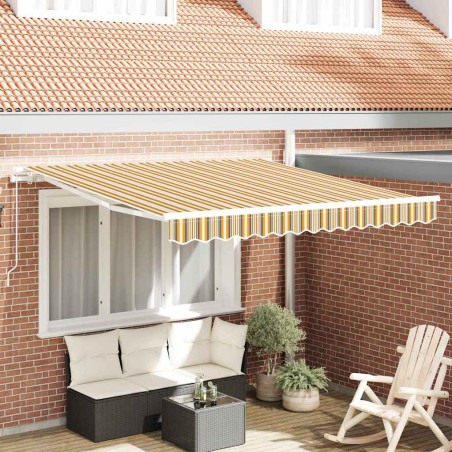 vidaXL Tenda Retrattile Manuale a strisce multicolori 300x250 cm