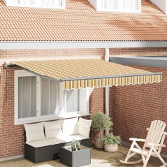 vidaXL Tenda da sole automatica retrattile a strisce multicolore 300x250 cm