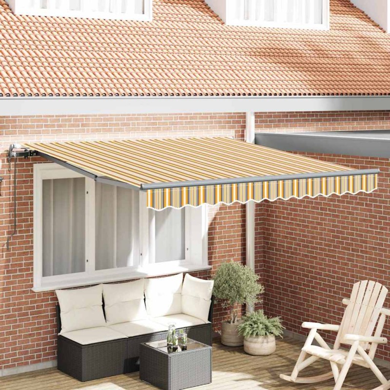vidaXL Tenda da sole automatica retrattile a strisce multicolore 300x250 cm vidaXL Tenda da sole automatica retrattile a strisce multicolore 300x250 cm