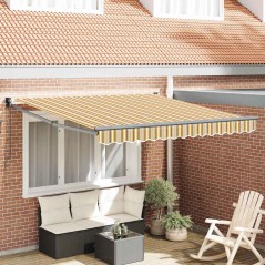 vidaXL Tenda da sole retrattile manuale a strisce multicolore, 300 x 250 cm.