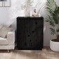 Credenza Nera 60x34x75 cm in Legno Massello di Pino Credenza Nera 60x34x75 cm in Legno Massello di Pino