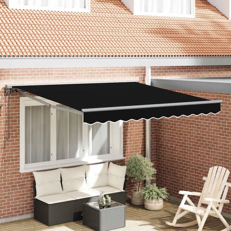 vidaXL Tenda Retrattile Nero 300x250 cm vidaXL Tenda Retrattile Nero 300x250 cm