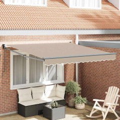 vidaXL Tenda da sole retrattile manuale beige 300x250 cm
